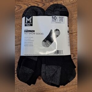 MEMBERS MARK Gray and Black Athletic No Show Socks - 10 Pack ☆SHOE SIZE 6-12☆